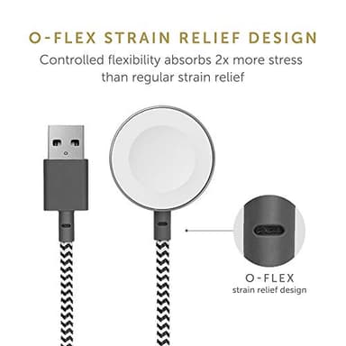 Native Union Belt Watch Cable - 4ft Ultra-Strong Reinforced [MFi Certified] Durable USB Charging Cable Compatible with Apple Watch, Leather Strap (Zebra) - Image 3