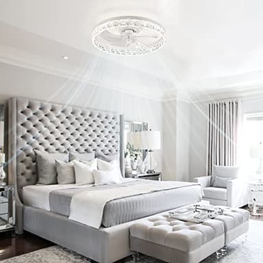 LEDIARY 20" Modern Ceiling Fans with Lights and Remote, Dimmable Low Profile Ceiling Fan, Flush Mount Ceiling Fan, Stepless Color Temperature Change and 6 Speeds - White - Image 2