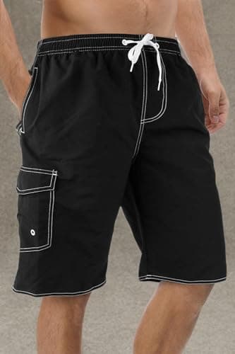 Srnede Mens Swim Trunks Swimming Trunks Swim Shorts Quick Dry 11 Inch with Mesh Lining Funny Swimwear Bathing Suits Black - Image 7