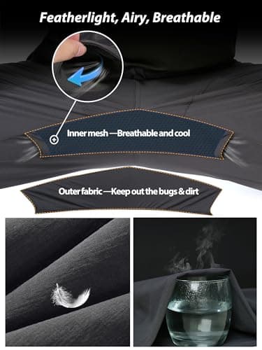 Zoofly Mens Lightweight Nylon Pants Waterproof Quick Dry 6 Pockets Stretchy Elastic Waist Comfy Hiking Fishing (Dark Grey, 42W*32L) - Image 6