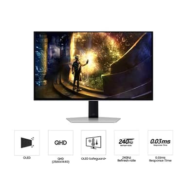 Samsung 27” Odyssey OLED G6 (G61SD) QHD & QD-OLED 240Hz 0.03ms FreeSync Premium Pro Gaming Monitor with Sleek Metal Design, 3 Year Warranty, US, LS27DG610SNXZA - Image 8