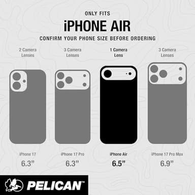 Pelican Protector iPhone Air Case [Compatible with MagSafe] Rugged Magnetic Phone Case with 16ft Military-Grade Drop Protection - Heavy Duty Phone Cover for iPhone Air - Black - Image 2