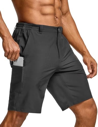 CQR Men's Quick Dry Stretch Hiking Cargo Shorts, Lightweight Water Resistant Tactical Casual, Golf & Outdoor with Pockets, Routine Charcoal, 30W x 10L - Image 1