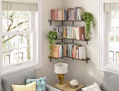 Fixwal Wood Floating Shelves - Set of 6, Wall Mounted, Farmhouse Style for Bedroom & Bathroom - Image 6