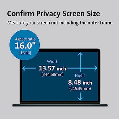 Kensington MagPro™ Magnetic Laptop Privacy Screen 16 inch, Removable 16:10 Laptop Privacy Filter Shield, Anti-Glare, Blue Ray Reduction, Compatible with HP/Dell/Acer/Asus/Lenovo (K55256WW) - Image 7