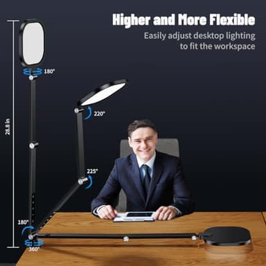 2Pack Video Conference Lighting, Zoom Lighting for Computer with Clamp, 30 Light Modes, Eye Caring Swing Arm Desk Light with Memory & Timing Func for Home Office, Video Call, Video Conferencing - Image 4