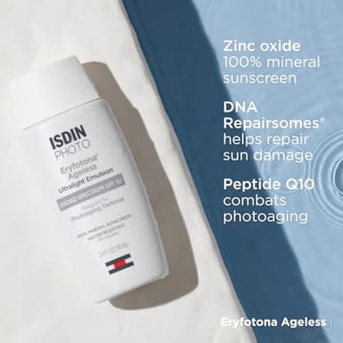 ISDIN Eryfotona Ageless Tinted Mineral Sunscreen for Face, SPF 50 Zinc Oxide Formula Helps Repair Sun Damage, 3.4 Fl.Oz. Travel-Size Tube, Water Resistant and Non-comedogenic - Image 7