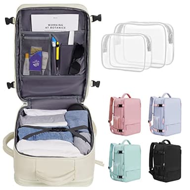 Getravel Travel Backpack For Women, Airline Approved Personal Item Bag, Carry On Backpack,17 Inch Laptop School Backpack, Waterproof Casual Overnight Bag, Hiking Backpack (Beige) - Image 9