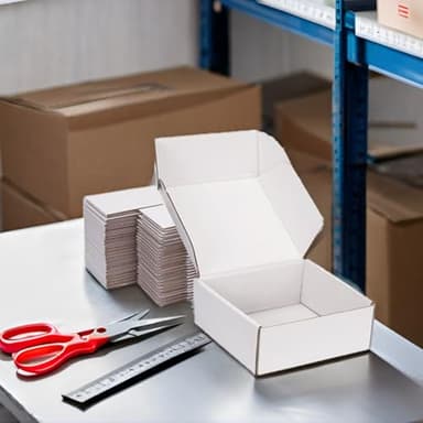 DUZCLI Small Shipping Boxes 8x8x3 Inch (25 Pack) - Sturdy White Corrugated Cardboard Boxes for Small Business, Ecommerce, Mailing & Packaging | Recyclable Gift & Storage Boxes - Image 3