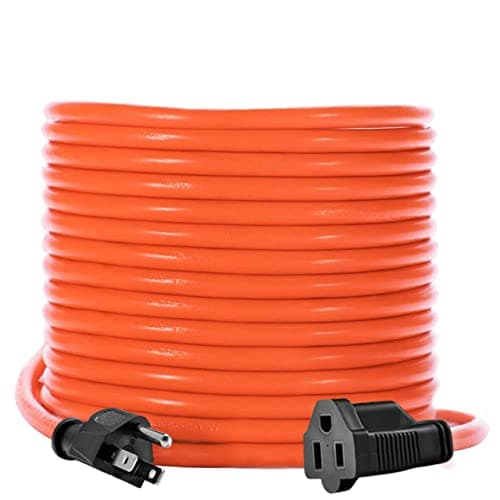 KMC 75ft Outdoor Extension Cord, 75-Foot 16/3 Weatherproof Indoor/Outdoor Extension Cable, Flexible SJTW 16-Gauge 100% Copper Wire, Durable Vinyl Jacket, UL/ETL Certified, 10A 1250W, Orange - Image 1
