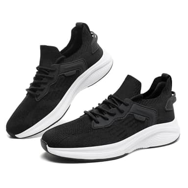 BCALLX Slip On Casual Walking Shoes Lightweight Breathable Jogger Running Shoes Comfortable Workout Gym Fashion Sneakers for Men Women (BC2025BlackWhite43) - Image 2
