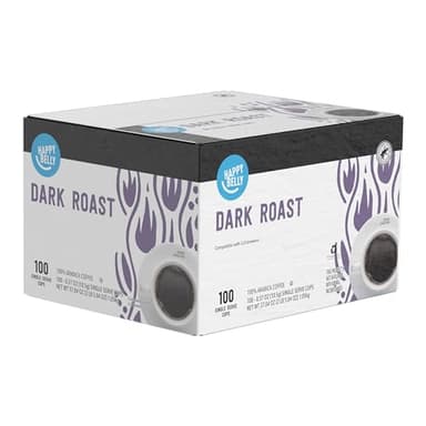 Amazon Brand - Happy Belly Dark Roast Coffee Pods, Compatible with Keurig 2.0 K-Cup Brewers, 100 Count - Image 5