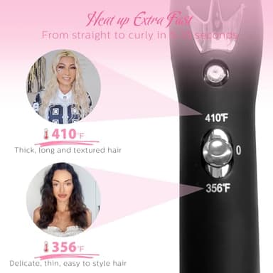 3 Barrel Curling Iron Hair Crimper: Birthday Gifts for Women Aleath Dual Voltage Adjustable Temperature Three Barrels Hair Waver - Ceramic 1 inch Curler Wand - Image 2