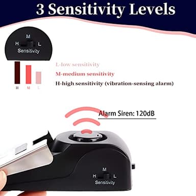 Door Stop Alarm, Door Stopper with 120DB Security Alarm, Floor Wedge Doorstop for Travel Apartment Home House (Pack of 2) - Image 2