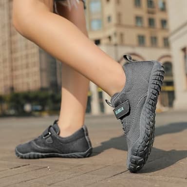 KUBUA Barefoot Shoes for Kids Boys Girls Sports Sneakers Minimalist Zero Drop Splay Shoes for Running Walking Sports Tennis Athletic Gym C Grey 7 Big Kid - Image 8