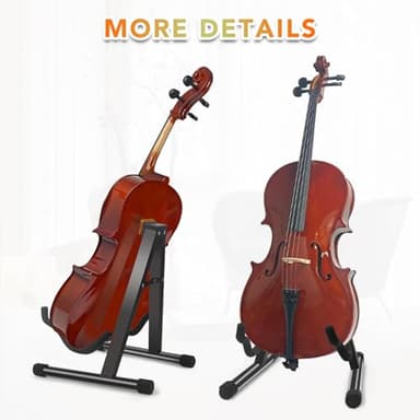 2 Pack Double Guitar Stand, Guitar Rack, Guitars for Acoustic, Electric Guitar, Bass,Guitar Holder Stand, A-Frame Folding Violin Support Stand, Cello Holder for 1/8-4/4 Cellos ,Black - Image 7