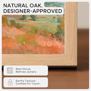 Homeforia 18x24 Poster Frame Wood, High End Natural Oak 18x24 Light Wooden Picture Frame with Mat 16x20, 18 by 24 Frames Matted to 16 x 20 Photo, 24by18 Thin Frames, Tempered Glass, Wall Kit, Set of 1 - Image 5