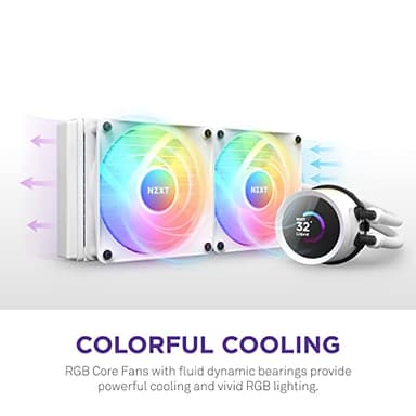 NZXT Kraken 240 RGB - 240mm AIO CPU Liquid Cooler - RL-KR240-W1 - Customizable 1.54" Square LCD Display for Images, Performance Metrics - High-Performance Pump - White - Image 6