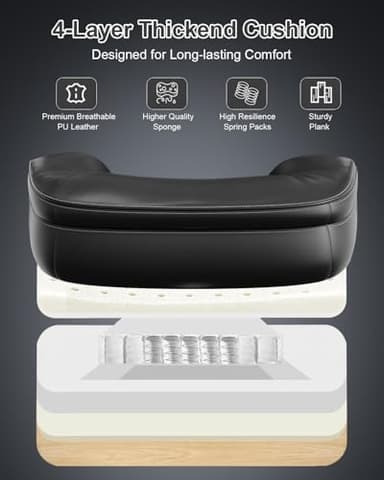 Big and Tall Office Chair, 600lbs Heavy Duty Desk Chair with 5D Arms and Adjustable Lumbar Support, PU Leather High Back Ergonomic Executive Home Office Computer Chair with 3'' Silent Casters - Image 7