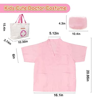 Meland Toy Doctor Kit for Girls, Pretend Play Toy Doctor Set with Dog , Carrying Bag, Stethoscope & Dress Up Costume Gift for Kids Toddlers Ages 3 4 5 6 Year Old for Role Play - Image 2