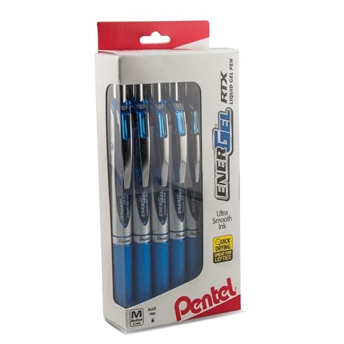 Pentel® EnerGel™ RTX Retractable Liquid Gel Pens, Medium Point, 0.7 mm, 54% Recycled, Blue Barrel, Blue Ink, Pack Of 12 Pens - Image 1
