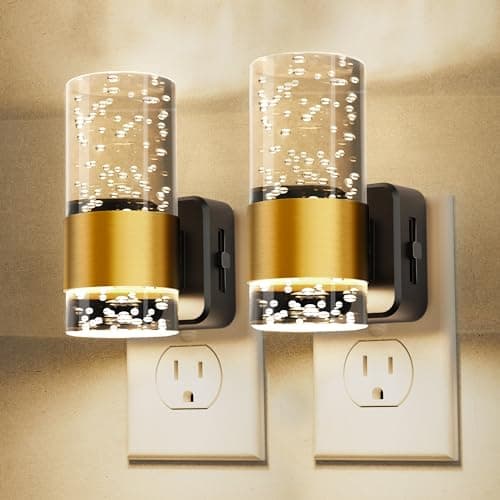 L LOHAS LED Night Light,Dimmable Night Lights Plug into Wall, 2 Pack Acrylic Nightlight with 0-100 LM Adjustable Brightness, 3000K Plug in Night Light with Dusk to Dawn Sensor, for Bathroom Hallway - Image 1