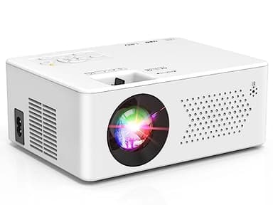 PURSHE Mini Bluetooth Projector, Full HD 1080P Supported Portable Outdoor Movie Projector for iOS, Android, Windows, Compatible with TV Stick/HDMI/Smartphone/PS4/USB [Remote Included] - Image 1