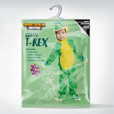 Spooktacular Creations Halloween Dinosaur Costume Kids, T-Rex Costume Outfit with Egg for Toddler Child Dress Up Party - Image 6