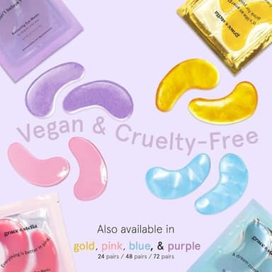 grace & stella Retinol Under Eye Patches for Puffy Eyes & Dark Circles - Restoring Gel Under Eye Masks with Hyaluronic Acid - Christmas Gifts for Teens, Birthday Gifts for Women (Purple, 24 Pairs - Image 7