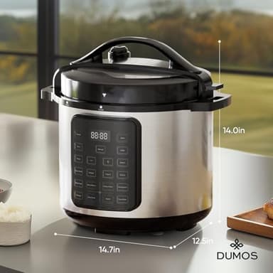 DUMOS 16-in-1 Electric Pressure Cooker 8 QT Stainless Steel Multi Cooker Electric for Pressure, Rice, Steamer, Yogurt Maker, Slow Cook, Sliver - Image 6