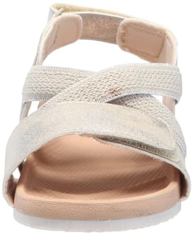Dr. Scholl's Shoes Islander Toddler Flat Sandal Silver Stretch Gore 12 M - Image 2