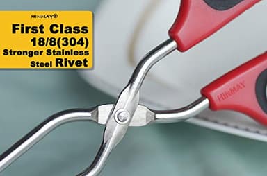 HINMAY Stainless Steel Scissor Tongs 10-Inch and 12-Inch Set, Set of 2 - Image 4