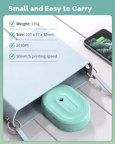 NDYIN Label Maker Machine with Tape, N12 Portable Bluetooth Label Printer, Wireless Mini Label Makers Thermal Sticker with Multiple Templates for Home, Kitchen, School, Office Organization, Green - Image 6