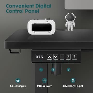 SMUG Standing Desk, Adjustable Height Electric Sit Stand Up Down Computer Table, 63x24 Inch Ergonomic Rising Modern Lift Motorized Gaming Desktop Workstation for Work Home Office, Black - Image 5