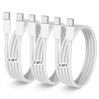 3-Pack Grey 3.3FT 60W USB C to USB C Cable, Type C Fast Charging Cable for iPhone Air 17 16e 16 15 Pro Plus Pro Max，for Galaxy S25/S24, for iPad Pro/Air/mini, for MacBook Pro/Air and More - Image 1