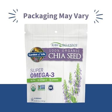 Garden of Life Chia Seeds 100% Organic for Smoothies, Pudding - Raw Organics Whole Seed Foods with Omega 3 Superfood, Fiber, Keto Friendly, Non-GMO, Gluten Free - Vegan Egg Substitute, 28 Servings - Image 2