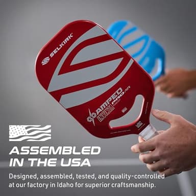 Selkirk Sport Amped Pro Air 2025 Pickleball Paddle | Fiberglass Pickleball Paddle with a Polypropylene X5+ 16mm Core | Throatflex | Flex Foam | Pickle Ball Paddle Made in The USA | Epic Red - Image 7