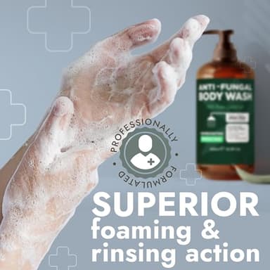 Terramed Just Think Comfort Antifungal & Antibacterial Soap & Body Wash with Tea Tree Oil | Treats Ringworm, Back Acne, Eczema & Jock Itch | Antibacterial Body Soap For Men And Women (16.9 oz) - Image 5