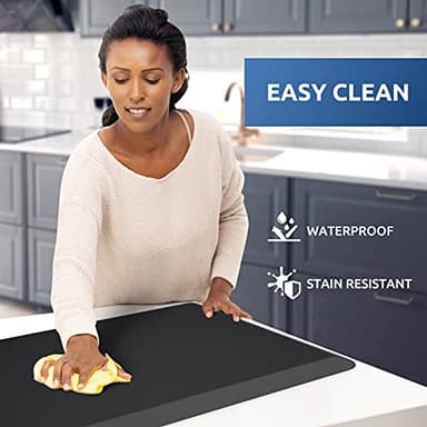 KitchenClouds Kitchen Mat Cushioned Anti Fatigue Rug 17.3"x28" Waterproof, Non Slip, Standing and Comfort Desk/Floor Mats for House Sink Office (Black) - Image 3