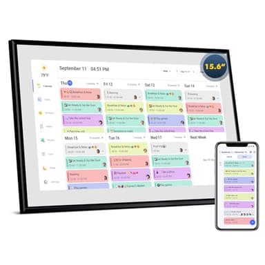 Calendar Digital 15.6 Inch Electronic Calendar&Chore Chart, 1920 * 1080P IPS Touchscreen Wall Smart Weekly and Monthly Planner For family Black Gift for mother mom women - Image 1