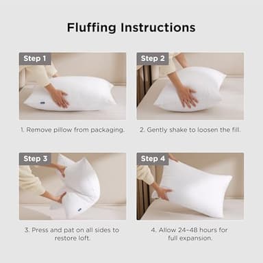 Bedsure Medium Firm Pillows Queen Size, Set of 2, Firm Queen Bed Pillows Hotel Quality Premium Original Down Alternative for Supportive Filling for Side, Back Sleepers - Image 9