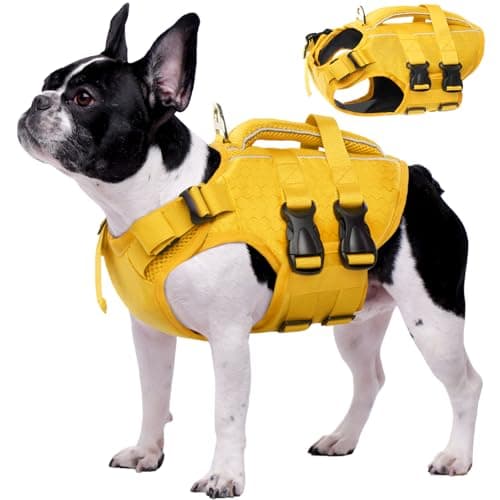 Kuoser Dog Life Jacket High Flotation, Reflective Dogs Life Vest for Swimming Boating, Adjustable Small Medium Large Dog lifejacket, Lightweight Dogs Life Preserver Rescue Handle Spring Summer Pool - Image 1