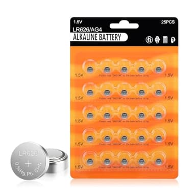 kunying AG4 LR626 Battery 25 Pack, Long-Lasting LR626/L626 /SR626 /377 /SR626SW Batteries Coin Cells for Watches Calculators Toys - Image 1
