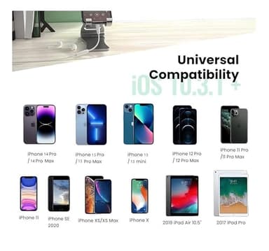 iPhone 3.5mm Headphones Adapter,[Apple MFi Certified] 2 Pack Lightning to 3.5 mm Headphone Jack Converter Audio Aux Adapter Dongle Compatible with iPhone 14 13 12 11 Pro XR XS Max X 8 7 - Image 4