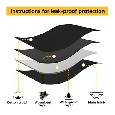 Nalwort Teen Girls Period Underwear Menstrual Period Panties Leak-Proof Cotton Protective Briefs Pack of 6 - Image 2