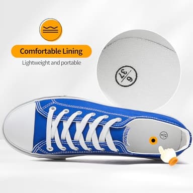 ZGR Mens Classic Casual Shoes,Lace-up Fashion Sneakers,Low Top Canvas Shoes for Men(Blue.US8.5) - Image 3