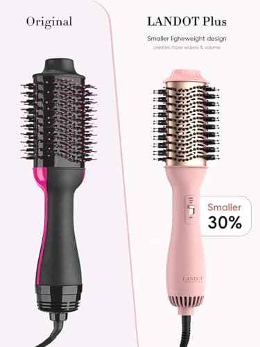 LANDOT Hair Blow Dryer Brush: One-Step Hot Air Brush with 60mm Oval Barrel - 4 in 1 HairDryer Styler and Volumizer for Drying Straightening Curling Volumizing Hair Fight Frizz and Add Volume - Image 7