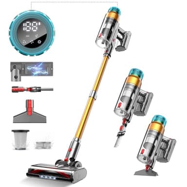 Cordless Vacuum Cleaner 600W 55Kpa Stick Vacuum,Up to 55Mins, Vacuum Cleaners for Home Rechargeable Wall Mount OLED Color Screen Anti-tangled Vacuum for Car,Hardwood Floor,Carpets,Pet Hair EHBL - Image 1