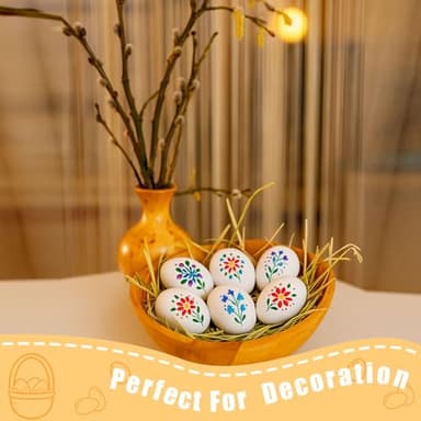SallyFashion Wooden Fake Eggs for Nesting Boxes, 9 PCS White Easter Eggs for Craft Pretend Play Kitchen Accessories for Toddler Kids - Image 3