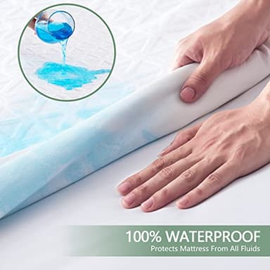 Premium Waterproof Mattress Protector California King Size, Breathable Bed Cover 3D Air Fabric Cooling Mattress Pad Cover Smooth Soft Noiseless Washable, 8''-21'' Deep Pocket (White) - Image 3